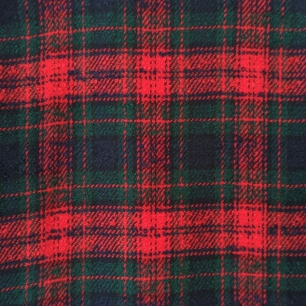 Talbots 80's Vintage Preppy Plaid Wool Blend Tweed Collarless Blazer Jacket 4P - Picture 5 of 11
